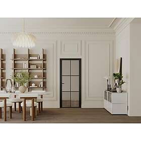 Vente Unique Bloc porte réversible en aluminium et verre trempé fumé H204 x L93 cm Noir SEROTO