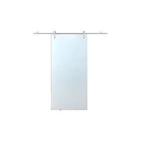 Vente Unique Porte coulissante avec système en applique CLEAVER H205 x L93 cm Verre trempé dépoli