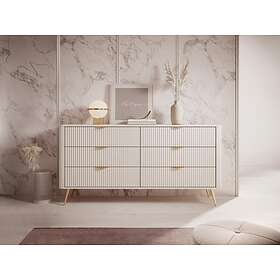Vente Unique Commode 6 tiroirs Beige et doré ELONARIA II de Pascal Morabito