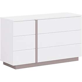 Vente Unique Commode 6 tiroirs Blanc et taupe NAPOLI II