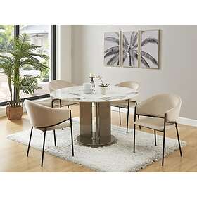 Pascal Morabito Lot de 2 chaises avec accoudoirs en velours et métal noir Beige ORDIDA de