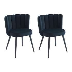 Pascal Morabito Lot de 2 chaises en velours et métal Noir PRANILA de