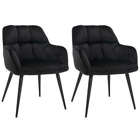 Pascal Morabito Lot de 2 chaises avec accoudoirs Velours et métal Noir PEGA de