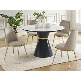 Pascal Morabito Lot de 2 chaises en velours et métal doré Beige NEBINA de