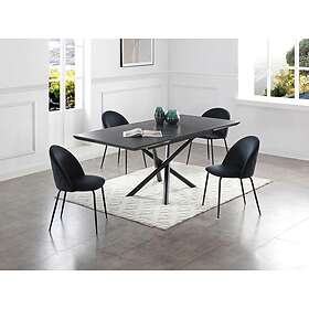 Noir Lot de 2 chaises en velours et acier inoxydable MELBOURNE
