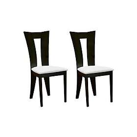 Tiffany Lot de 2 chaises Hêtre massif Coloris : Wengé et blanc