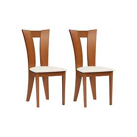 Tiffany Lot de 2 chaises Hêtre massif Coloris : Chêne et blanc