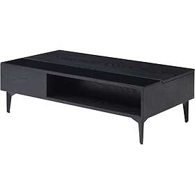 Vente Unique Table basse avec plateau relevable et 1 niche en MDF et verre Noir SIDELIA