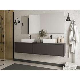 Vente Unique Meuble sous vasque suspendu Coloris gris anthracite L150 cm ISAURE II
