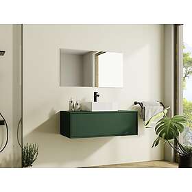 Vente Unique Meuble sous vasque suspendu Coloris vert mat 94 cm TEANA II