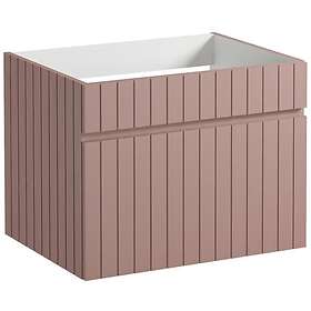 Vente Unique Meuble sous vasque suspendu strié rose 60 cm SATARA