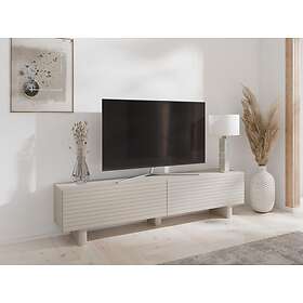 Vente Unique Meuble TV avec 2 portes en MDF 180 cm Beige LUDIMA