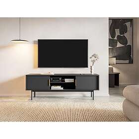 Vente Unique Meuble TV avec 2 portes et 2 niches Noir DABRIANA