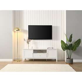 Vente Unique Meuble TV avec 2 portes, 1 tiroir et 1 niche en MDF Blanc NARIVA