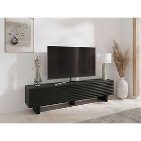 Vente Unique Meuble TV avec 2 portes en MDF 180 cm Noir LUDIMA