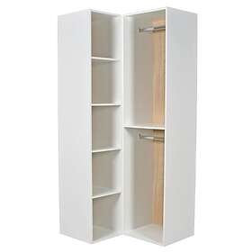 Vente Unique Dressing d'angle modulable L84,5 cm Blanc et naturel TAMOKA