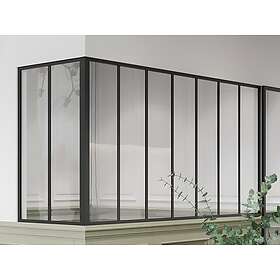 Vente Unique Verrière d'angle d'atelier en aluminium thermolaqué L210 x L60 x H105 Noir BAYVIEW