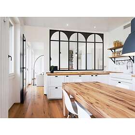 Vente Unique Verrière atelier art déco en aluminium thermolaqué 180x130 cm Noir ARCADEA