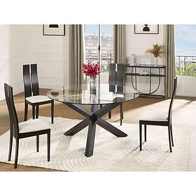 Vente Unique Table à manger CENTAURI 4 personnes Bois et verre trempé