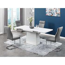 Vente Unique Table extensible et relevable LAURIA 2 en 1 MDF laqué Blanc