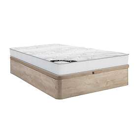 YSMÉE Ensemble 140 x 190 cm sommier coffre naturel clair matelas ressorts ensachés ép.20cm SONGE de