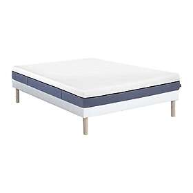 YSMÉE Ensemble 140 x 190 cm sommier tapissier matelas ressorts ensachés 7 zones et mémoire de forme ép.24cm KASUI de