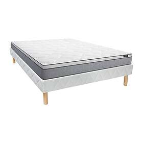YSMÉE Ensemble 140 x 190 cm sommier matelas ressorts ensachés ép.22cm SERENITE de