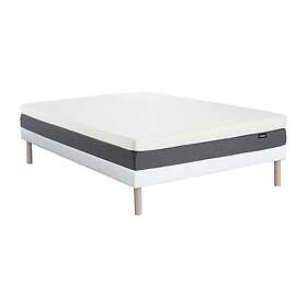 YSMÉE Ensemble 140 x 190 cm sommier tapissier matelas mousse HD 7 zones et accueil mémoire de forme déhoussable ép.25cm RIAU de
