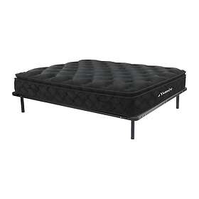 YSMÉE Ensemble 180 x 200 cm cadre à lattes matelas ressorts ensachés surmatelas intégré ép.28cm BLACK DREAM de