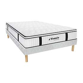 YSMÉE Ensemble 160 x 200 cm sommier matelas anti-feu ressorts ensachés et surmatelas intégré ép.28 cm DELICE de HÔTEL