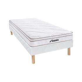 YSMÉE Ensemble 90 x 200 cm sommier matelas ressorts 3 zones et mémoire de forme ép.20cm WOLKENTANZ de
