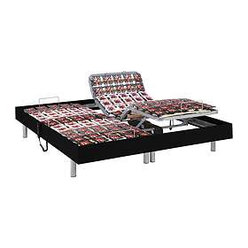 Dreamea Sommier électrique de relaxation déco 2x65 plots 2 x 80 x 200 cm Noir NAFURI de