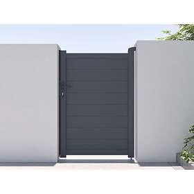 Vente Unique Portillon battant aluminium plein L103 x H150 cm anthracite NAZARIO