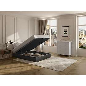 YSMÉE Sommier coffre 140 x 200 cm Noir mat HESTIA de