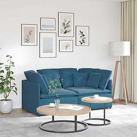 vidaXL Modulsoffa med dynor sammetsblå 3321248