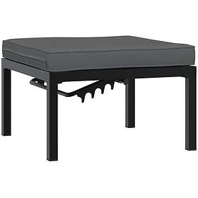 vidaXL Trädgårdspall med dyna svart aluminium 4008572