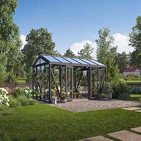 Träväxthus Linnea Mörkgrå 14,7 M², Mörkgrå