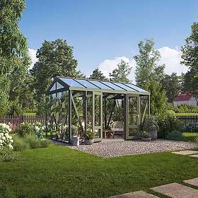 Träväxthus Linnea Grå/Grön 11,1 M², Grå/Grön