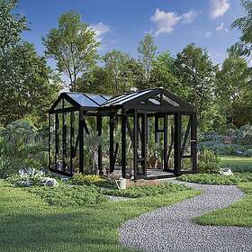 Träväxthus Linnea Orangeri 14,8 M² Svart Svart