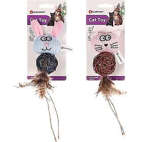 Flamingo Naturboll huvud med fjädrar Chayenne