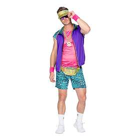 80-tals Aerobics Herr Maskeraddräkt Small
