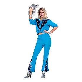 Western Blå Dam Maskeraddräkt Medium