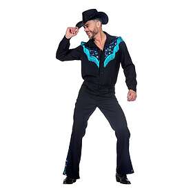 Western Blå Herr Maskeraddräkt Medium