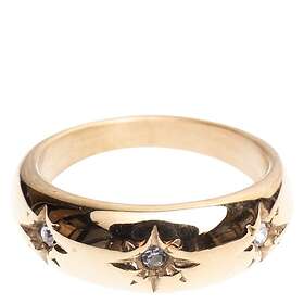 Dark Chunky Star Ring With Crystals