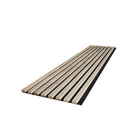 Protre Spilepanel solid 24x600x2390 mm 8 spiler 21x43 mm fingerskjøtt eik hvitpi