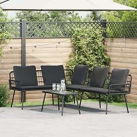 vidaXL Set om 2 Svart Pulverlackerat stål Stor Hållbar 3328648