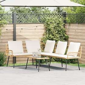 vidaXL Soffa Brun, Gräddvit, Svart 4108264