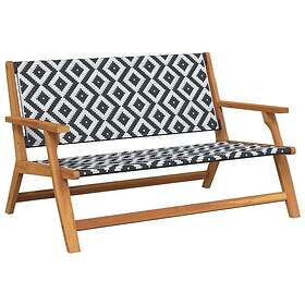 vidaXL Noir et blanc Bois Tissu Moyen Durable Banc d'extérieur Rectangulaire 367