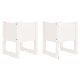 vidaXL Odlingslådor 2 st vit 40x40x52,5cm massiv furu 822110