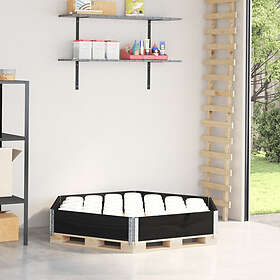 vidaXL Pallkrage sexhörning svart 160x160cm massiv furu 4010318